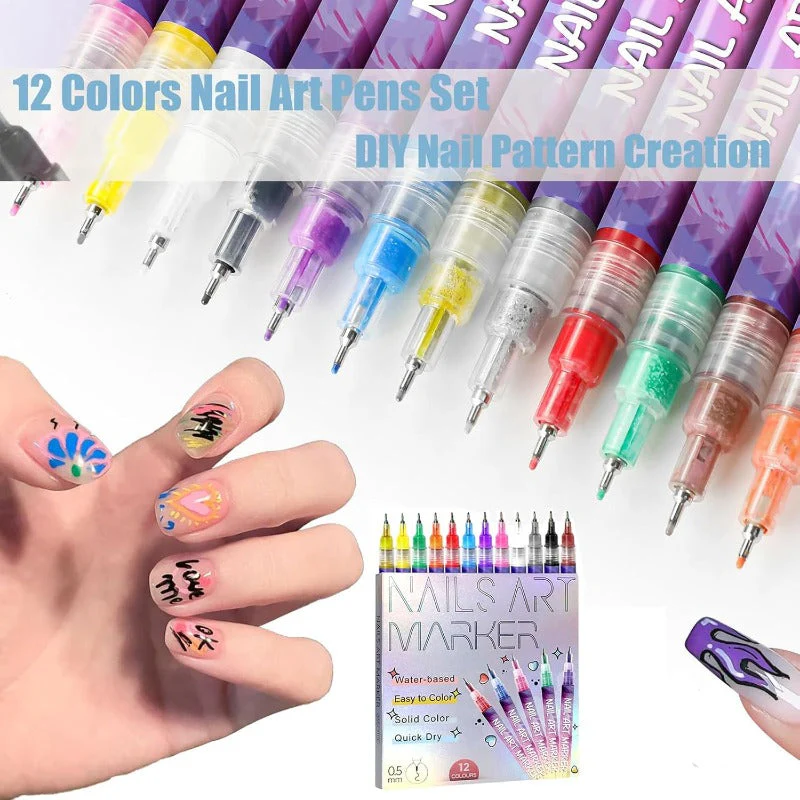 GlamDash 12 Colors Graffiti Dotting Painting Marker Pen Kit - Image 2
