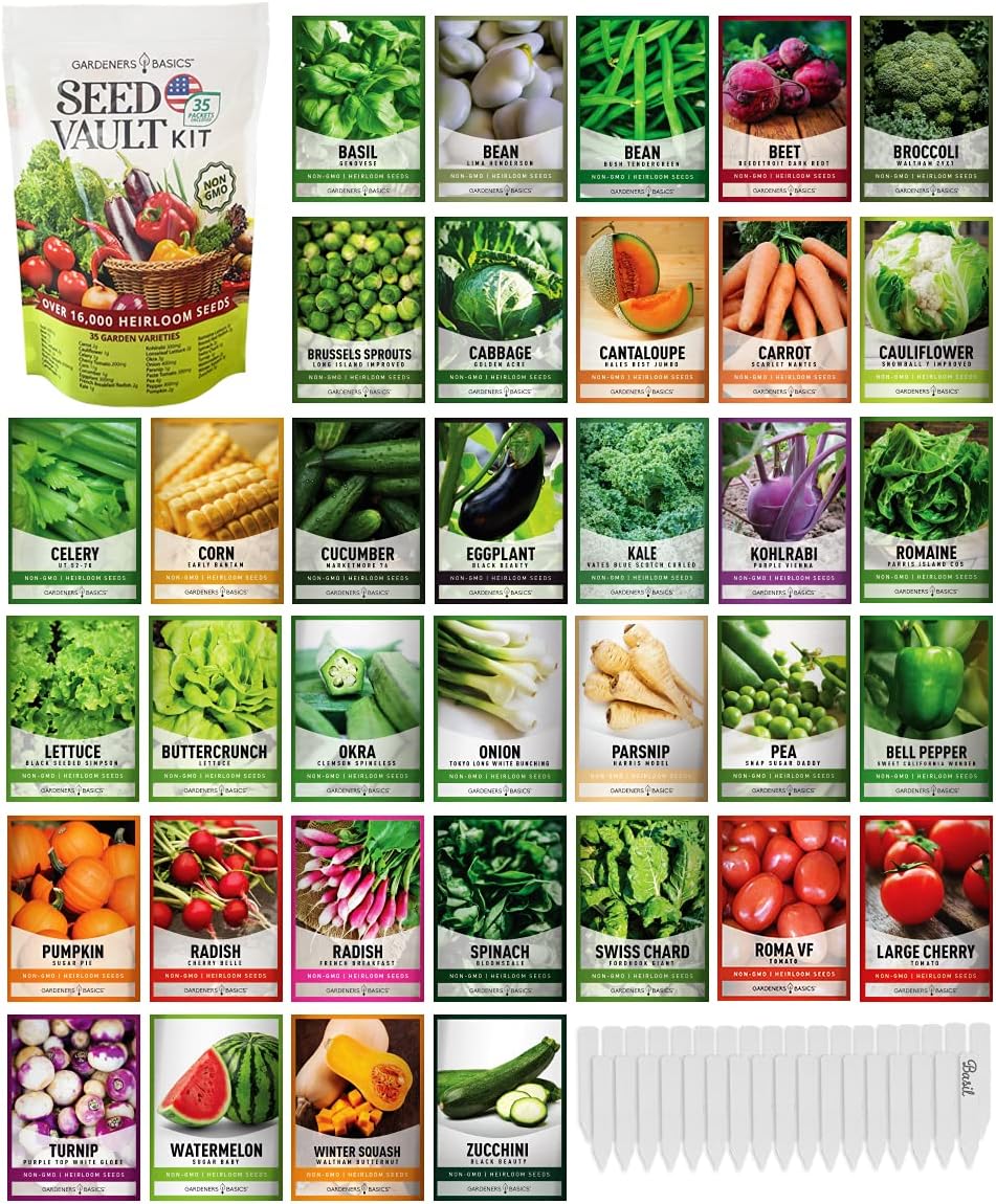 35-Variety Seed Vault Kit – Non-GMO Heirloom Seeds for Home Gardening and Emergency Preparedness - Image 2