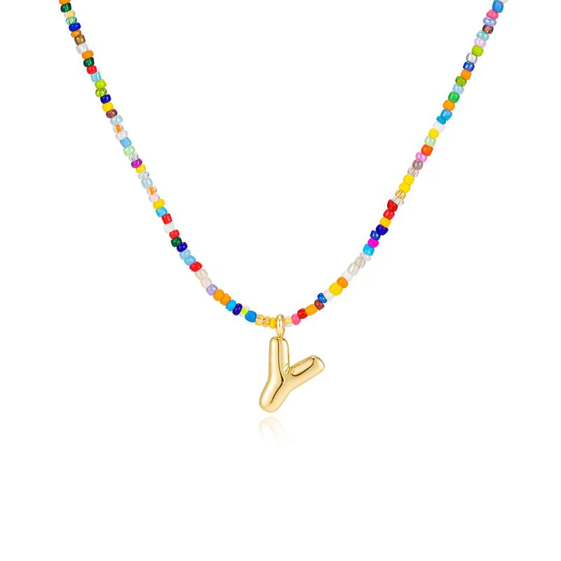Custom Beaded Initial Necklace - Image 31