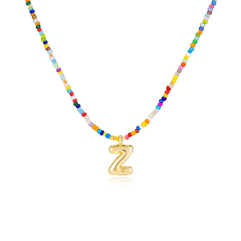 Custom Beaded Initial Necklace - Image 32