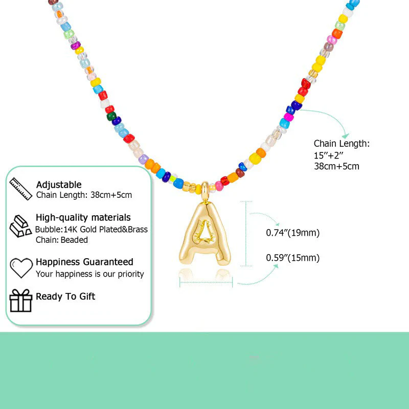 Custom Beaded Initial Necklace - Image 33
