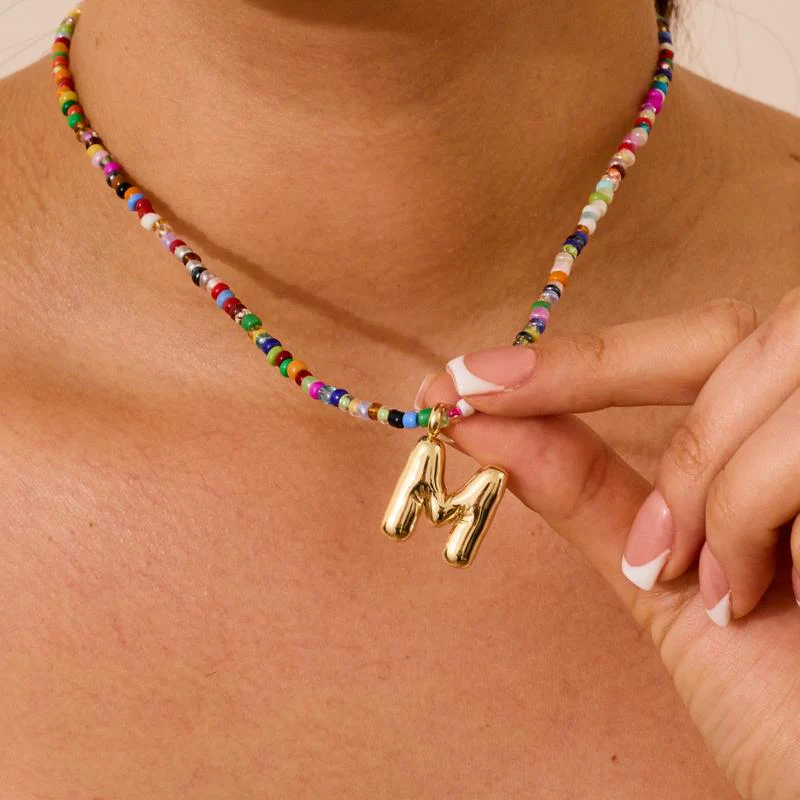 Custom Beaded Initial Necklace - Image 4