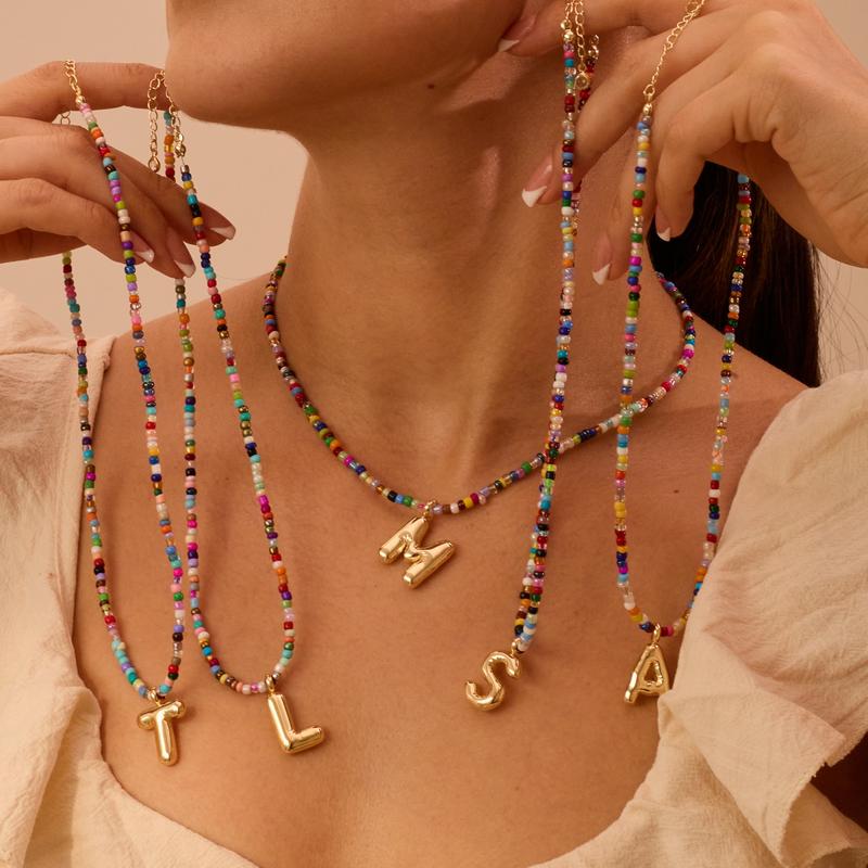 Custom Beaded Initial Necklace - Image 5