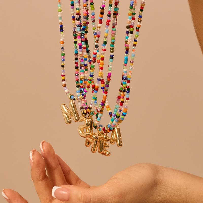 Custom Beaded Initial Necklace - Image 6