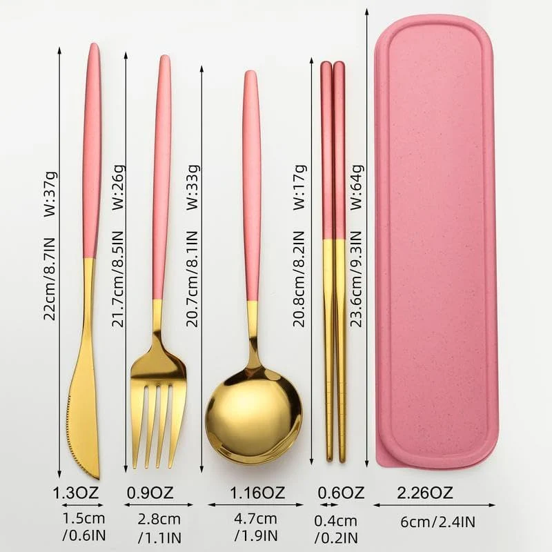 Elegant Gold Travel Cutlery - Image 2