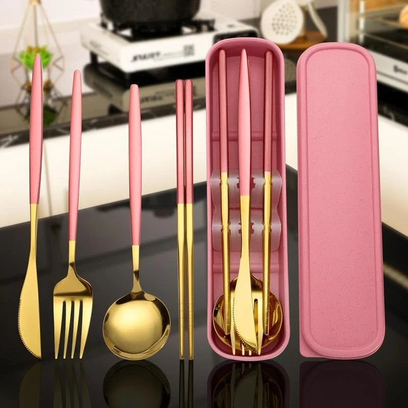 Elegant Gold Travel Cutlery - Image 3