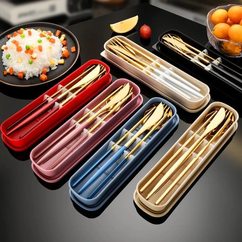 Elegant Gold Travel Cutlery - Image 5