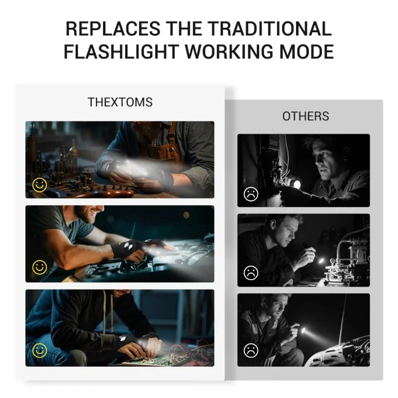 Hands-Free LED Flashlight Waterproof Gloves - Image 11