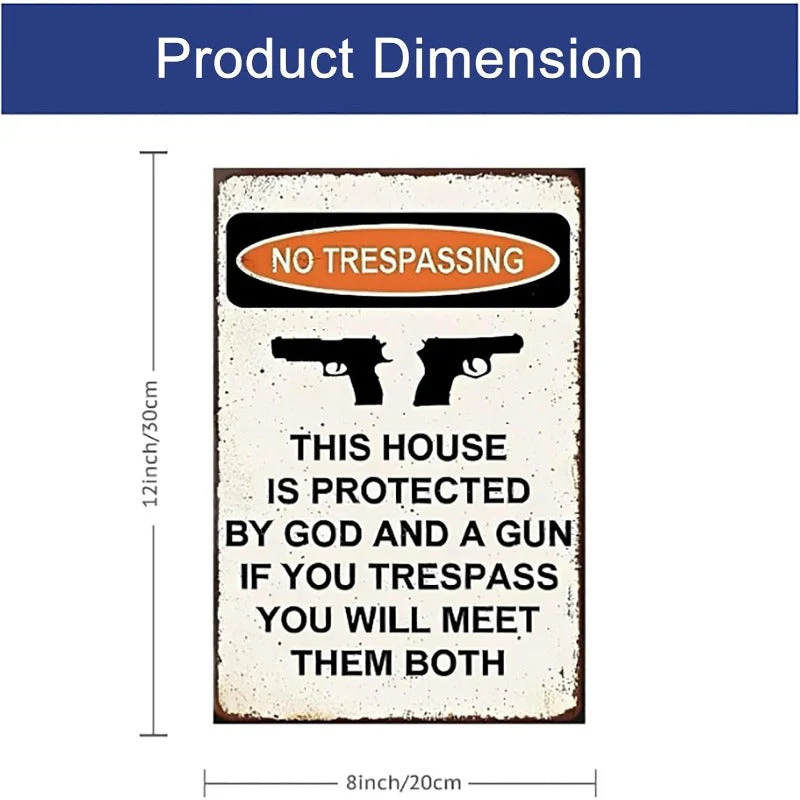 God & Gun Warning Sign - Image 2