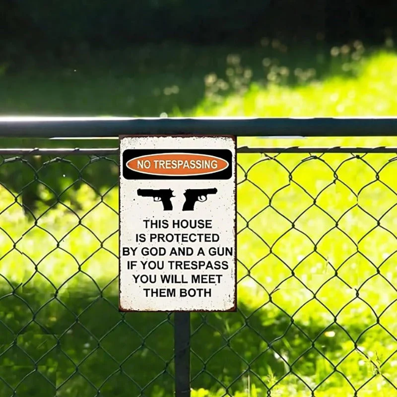 God & Gun Warning Sign - Image 3