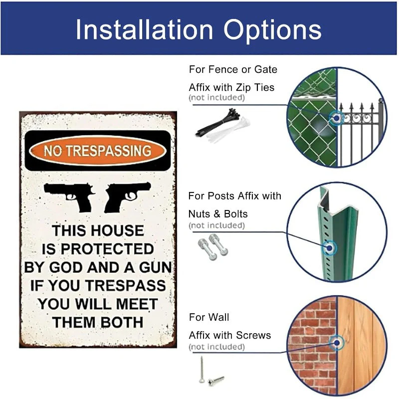 God & Gun Warning Sign - Image 5