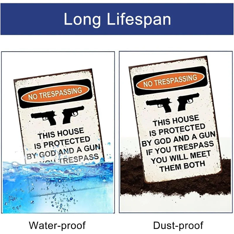 God & Gun Warning Sign - Image 6