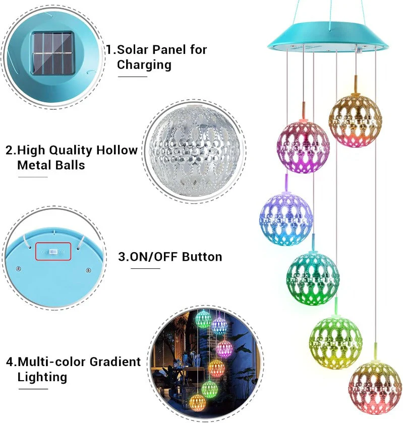 Magical Solar Ball Wind Chimes - Image 3