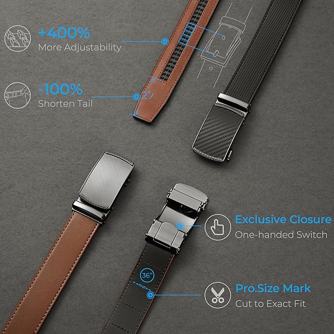 Micro-Adjust Leather Ratchet Belt - Image 4