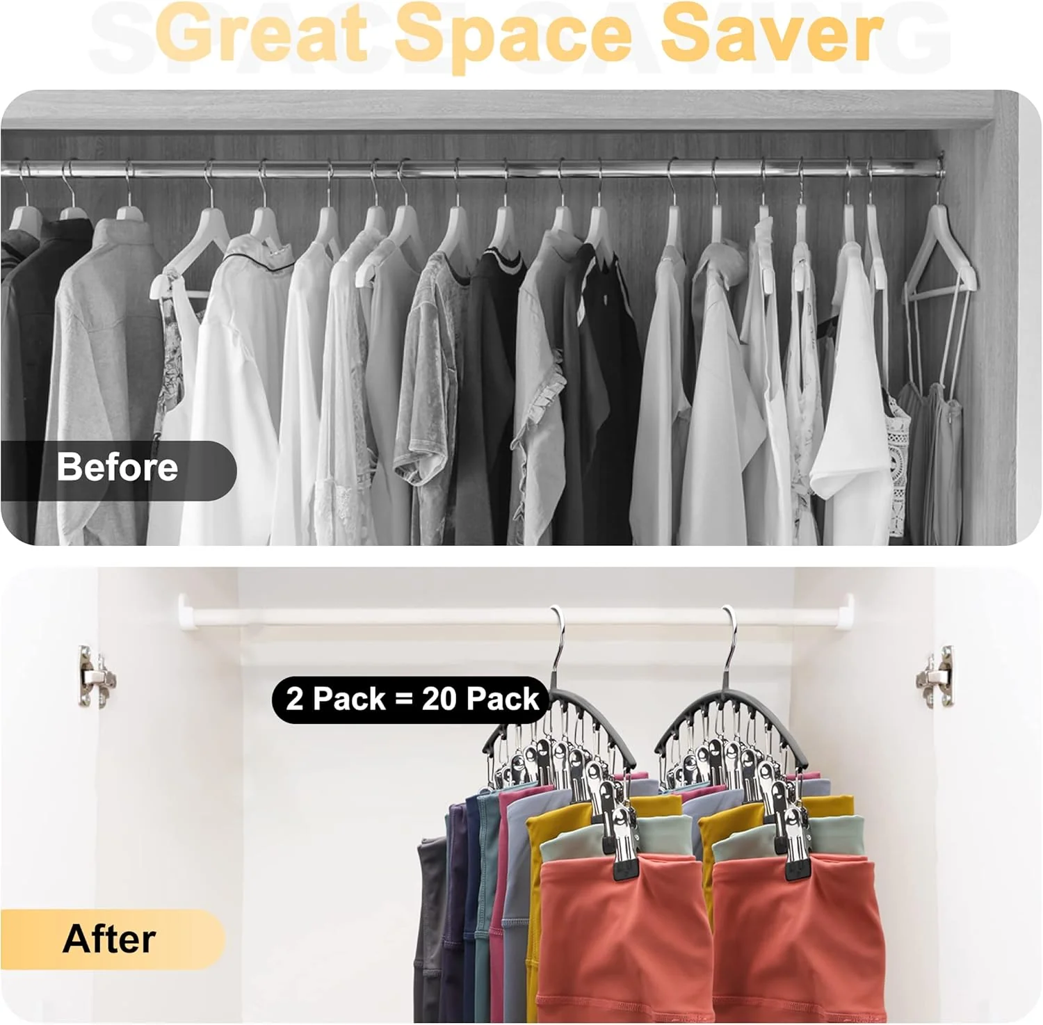 Multi-Clip Vertical Pants Hanger - Image 3