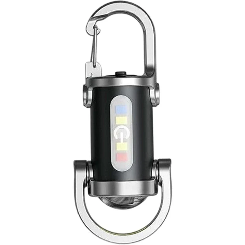 Multi-Function Rechargeable Keychain Flashlight with 5 Light Modes & Type-C Charging