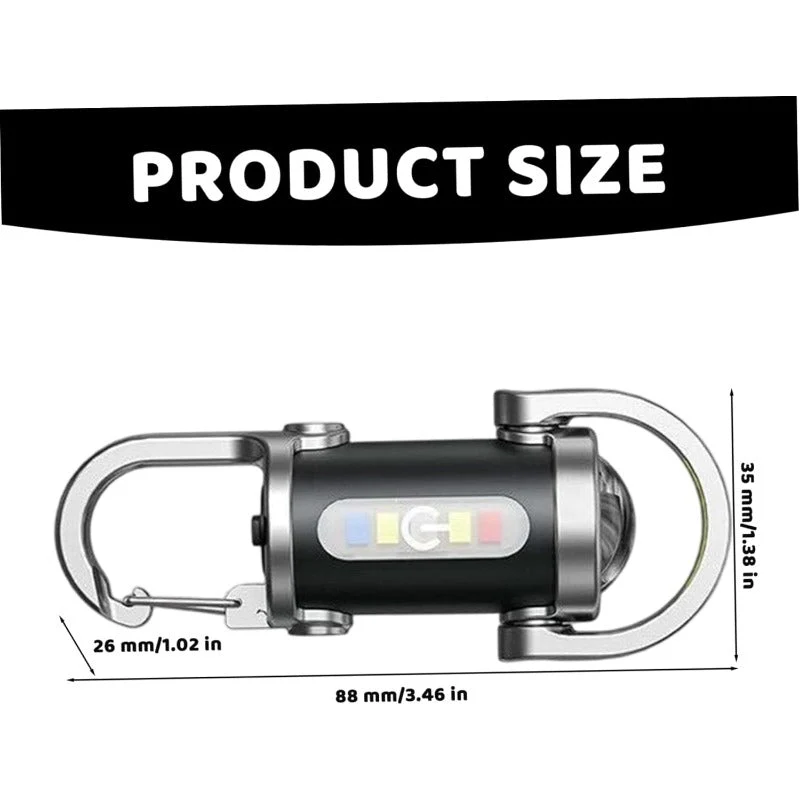 Multi-Function Rechargeable Keychain Flashlight with 5 Light Modes & Type-C Charging - Image 5