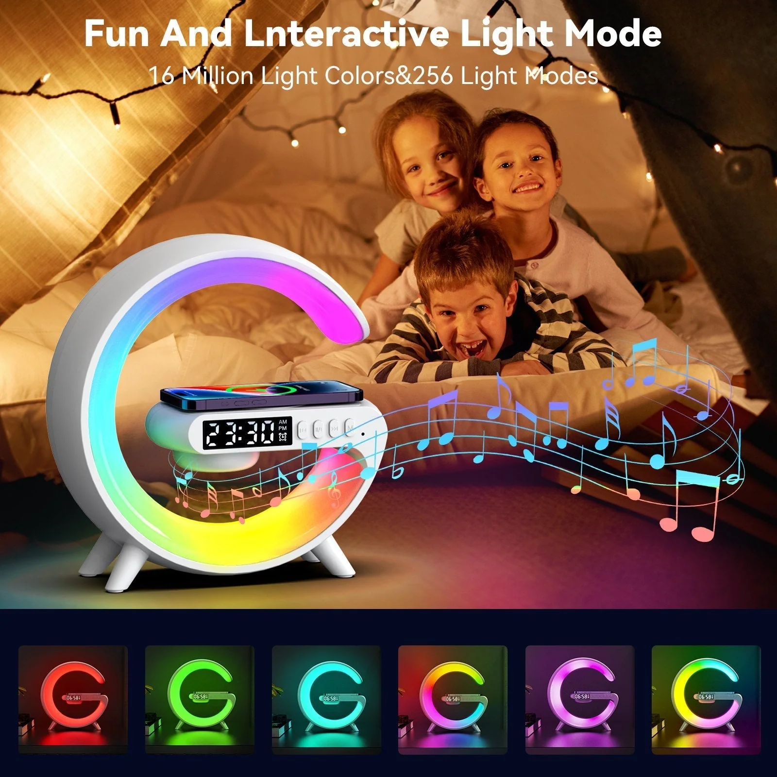 New Year HOT Sale - 49% OFF! 🔥Multifunctional Bluetooth Speaker-Colorful Atmosphere Light Wireless Charging and Clock All-in-one Machine - Image 3