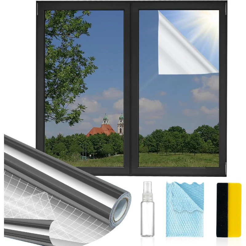 One-Way Privacy Window Film – Static Cling Mirror Tint with Full DIY Kit - Image 9