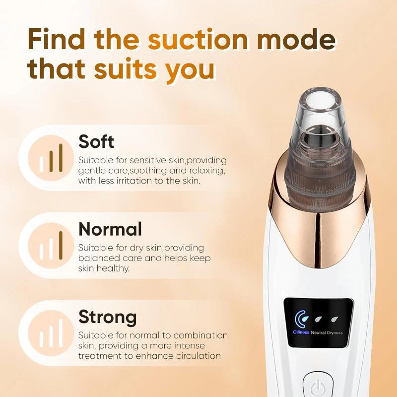 Rechargeable Pore Vacuum – 6-in-1 Blackhead Remover with Smart Display & Extraction Kit - Image 4