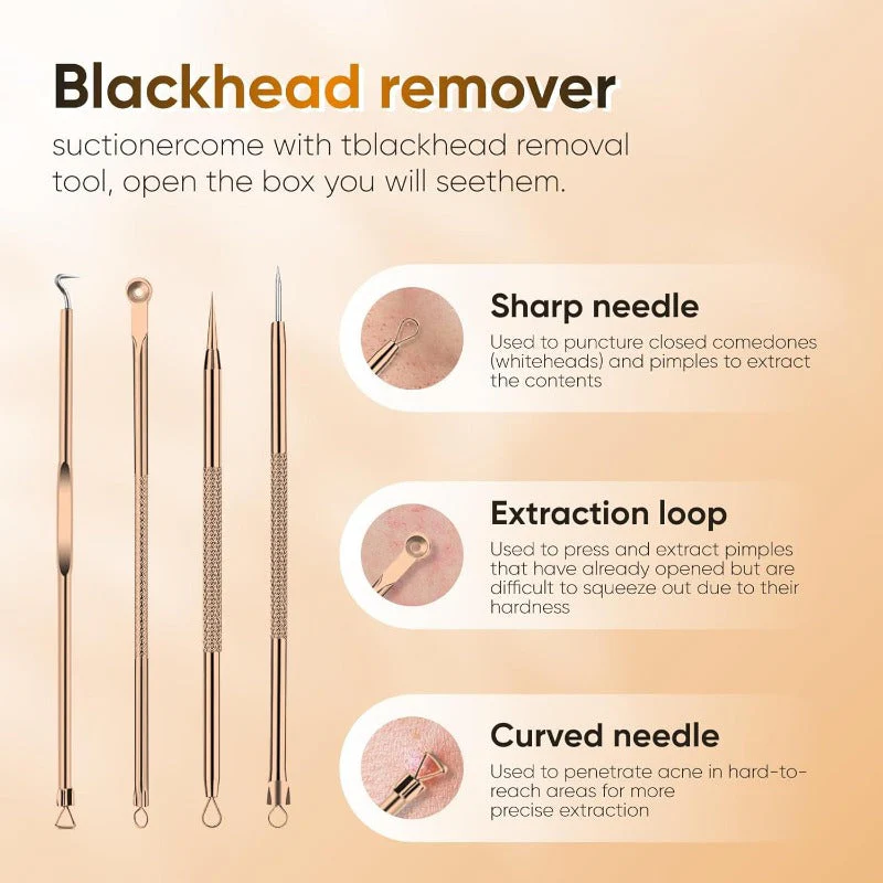Rechargeable Pore Vacuum – 6-in-1 Blackhead Remover with Smart Display & Extraction Kit - Image 5