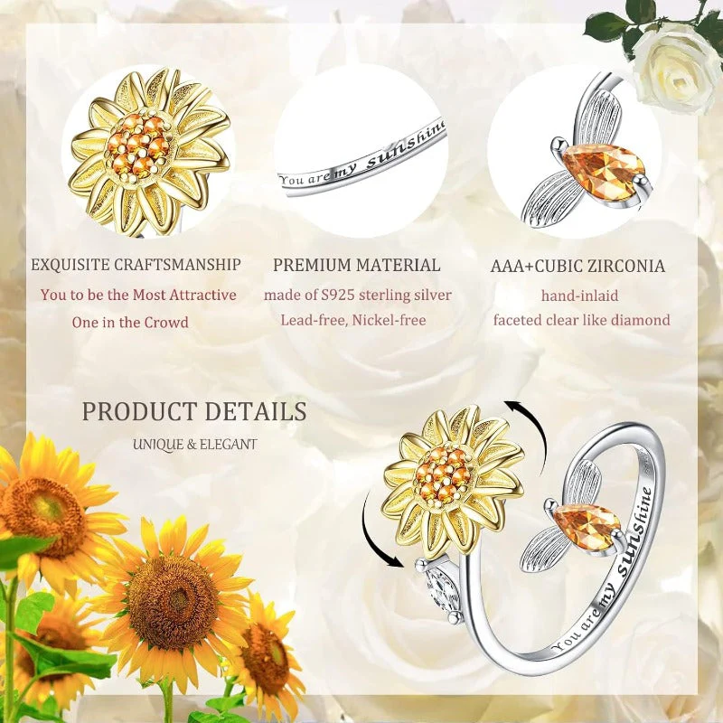 Sunflower Spinner Ring - Image 2
