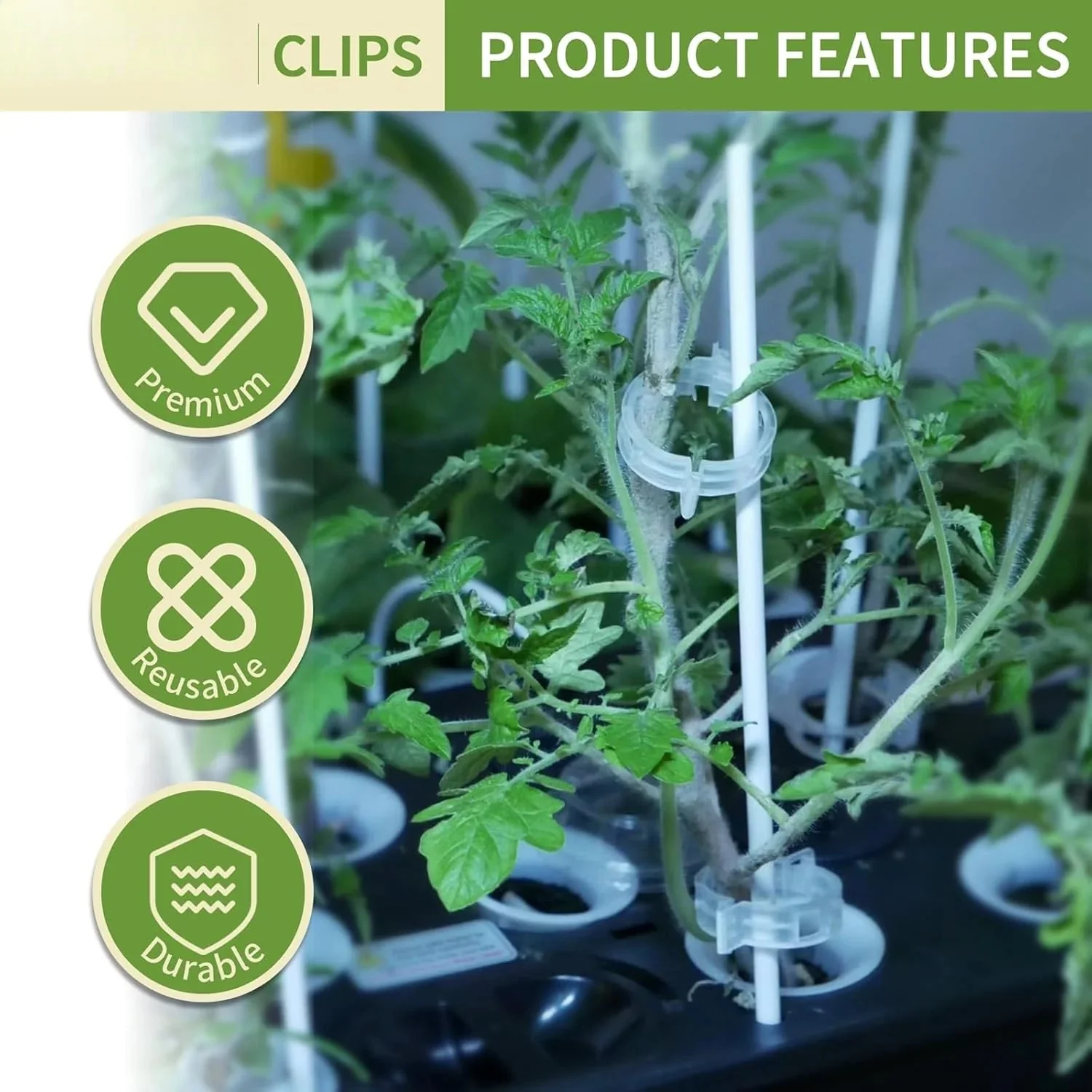 Tomato Clips, Plastic Trellis Clips - Image 2