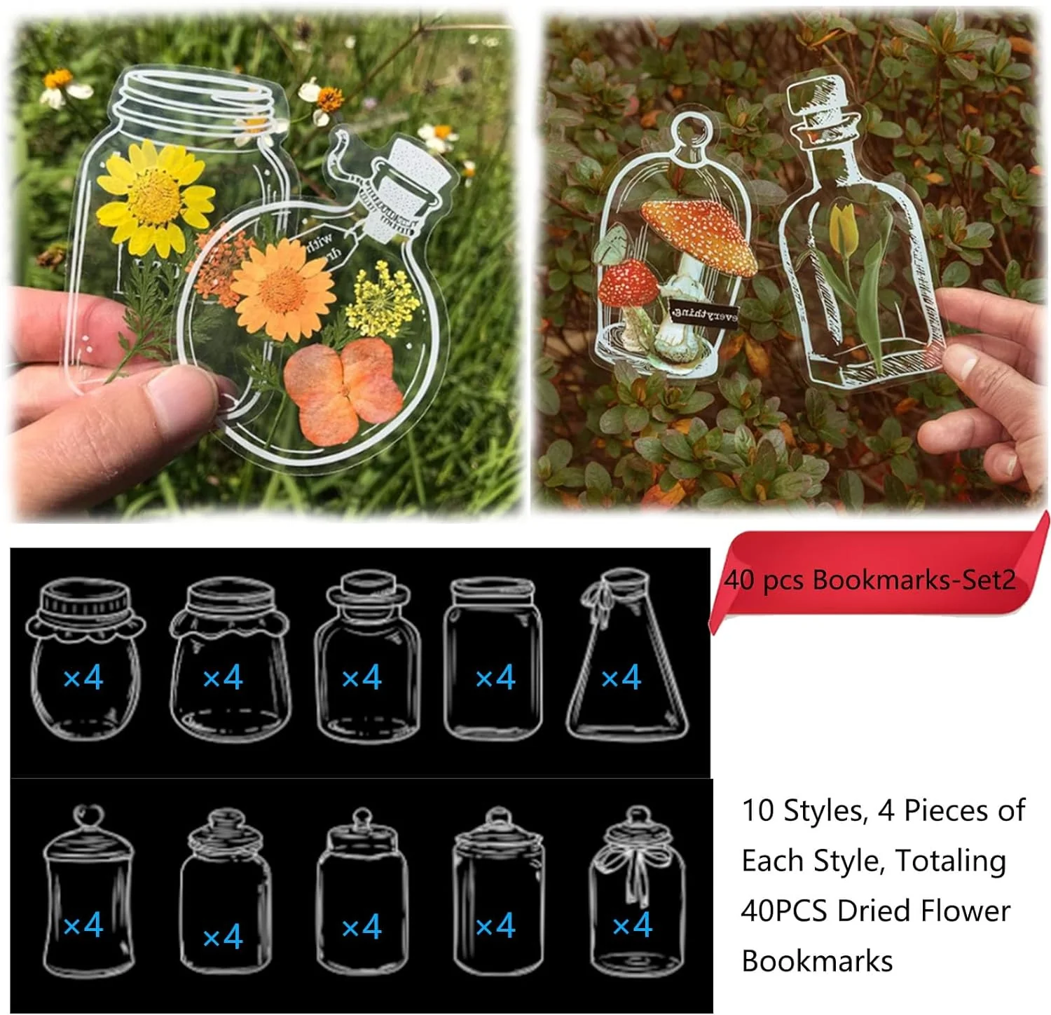 Woyuosn Transparent Dried Flower Bookmarks - Image 14