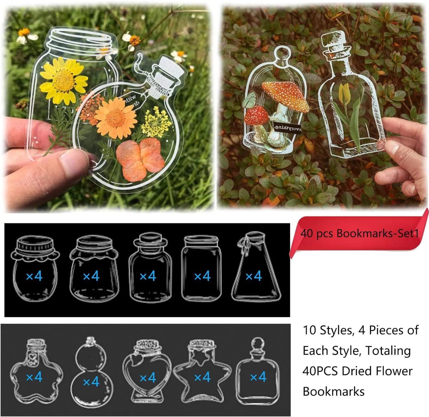 Woyuosn Transparent Dried Flower Bookmarks - Image 2